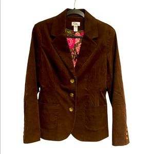Lilly Pulitzer cord blazer with print lining.